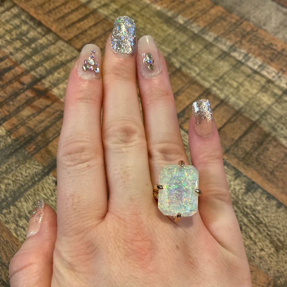 Gorgeous size 7 Regalrose simulated opal and snake 🐍 claw band, GP sterling 925